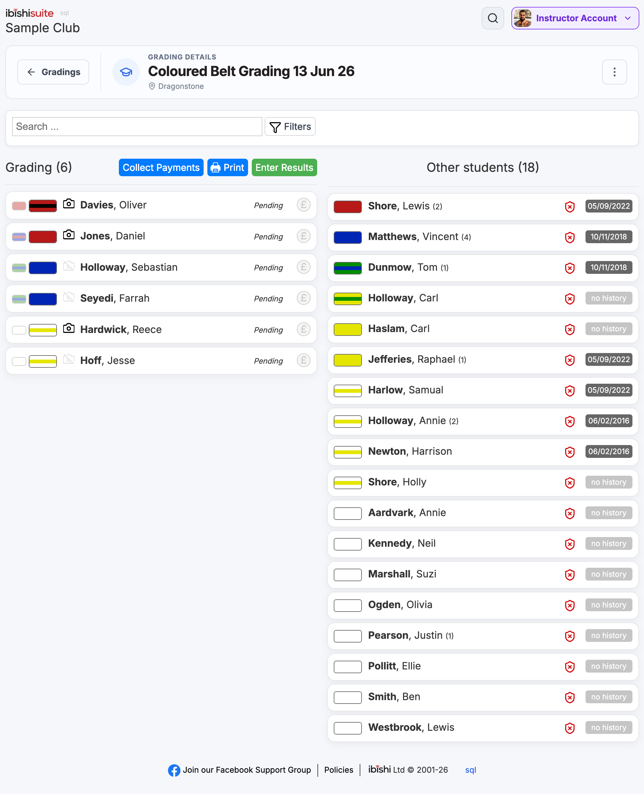 Ibishi grading management overview